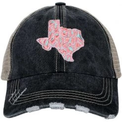 Katydid Texas Shape PINK Leopard Women's Trucker Hats