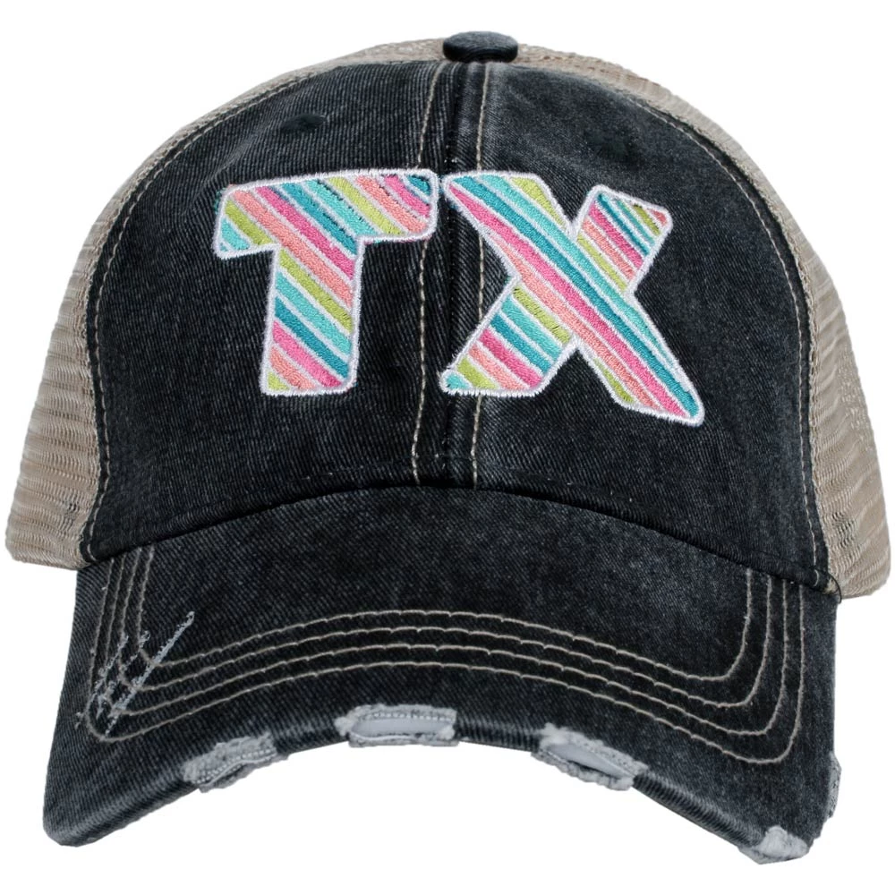 Katydid TX Rainbow Striped Women's Trucker Hats State Love Collection