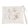 Katydid Mom Life Collection Cream/Gold Metallic Hair On Leather Clutch