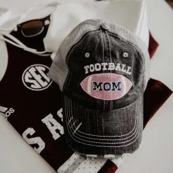 Katydid Mom Life Collection Pink Football Mom Trucker Hats
