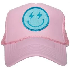 Katydid New Turquoise Lightning Happy Face Trucker Hat