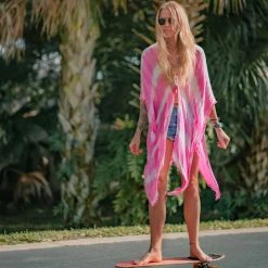 Katydid New Hot Pink Tie Dye Swimsuit Cover Up