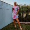 Katydid Tie Dye Collection Lilac And Purple Tie Dye T-Shirt Dress