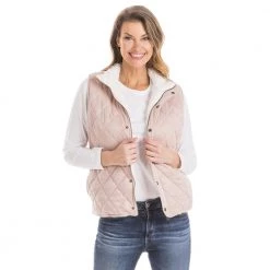 Katydid Quilted Reversible Sherpa VEST With Pockets Fall & Winter