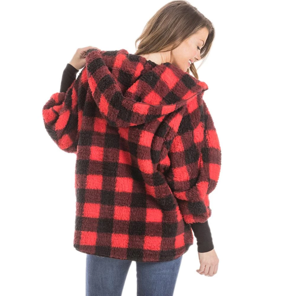 Katydid Fall & Winter Red Plaid Lightweight BODY WRAP With Hoodie And Pockets