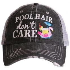 Katydid Pool Hair Don't Care (SWAN FLOAT) Trucker Hat Vacay Getaway Collection