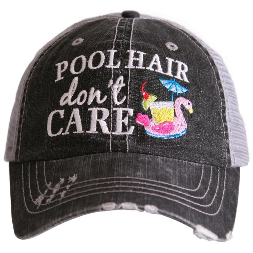 Katydid Pool Hair Don't Care (SWAN FLOAT) Trucker Hat Vacay Getaway Collection