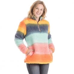 Katydid Fall & Winter Rainbow Sherpa PULLOVER With Pockets