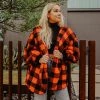 Katydid Fall & Winter Red Plaid Lightweight BODY WRAP With Hoodie And Pockets
