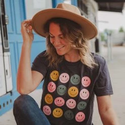 Katydid Happy Face Graphic Print T-Shirt