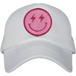 Katydid Happy Face Collection Hot Pink Lightning Happy Face Foam Trucker Hat