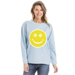 Katydid Flower Eye Happy Face Corded Sweatshirt