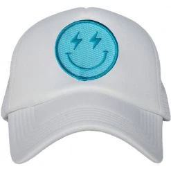 Katydid New Turquoise Lightning Happy Face Trucker Hat