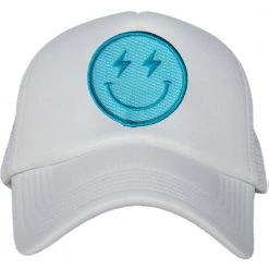 Katydid Turquoise Lightning Happy Face Foam Trucker Hat