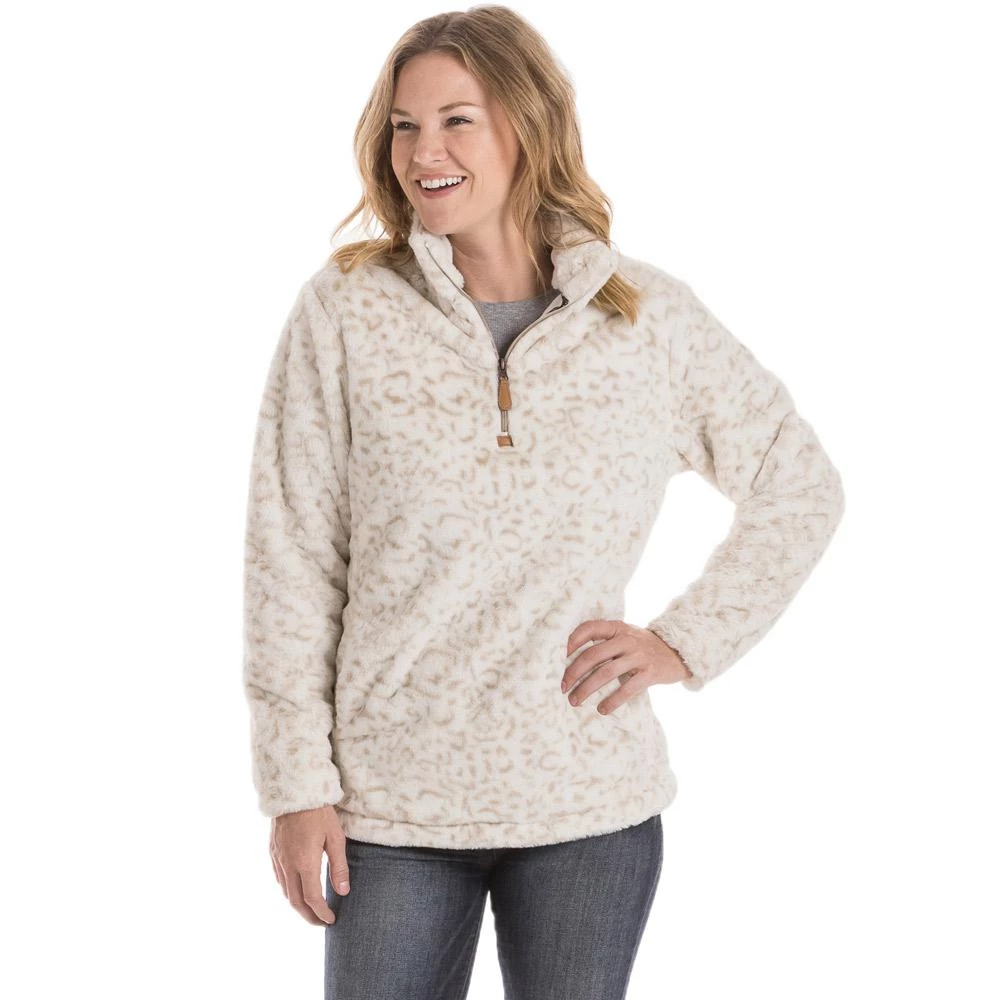 Katydid Snow Leopard Faux Fur PULLOVER With Pockets