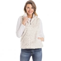 Katydid Fall & Winter Snow Leopard Faux Fur VEST With Pockets