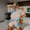 Katydid Striped Pastel Printed Loungewear Set