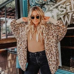 Katydid Tan Leopard Lightweight BODY WRAP With Hoodie And Pockets