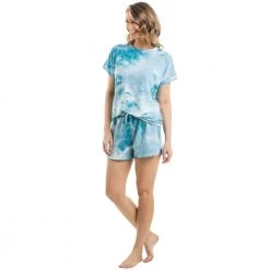 Katydid Teal And White Tie Dye Loungewear Set Tie Dye Collection