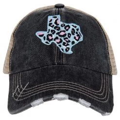Katydid Blue Leopard Texas Trucker Hat New