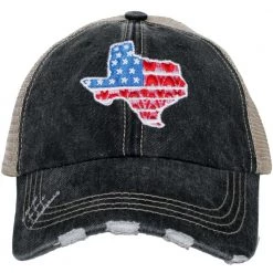 Katydid Texas Shape Flag Women's Trucker Hats