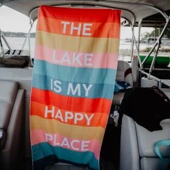 Katydid The Lake Is My Happy Place Quick Dry Beach Towels Vacay Getaway Collection