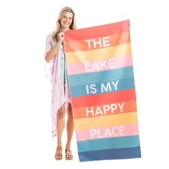 Katydid The Lake Is My Happy Place Quick Dry Beach Towels Vacay Getaway Collection