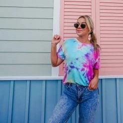 Katydid Blue, Pink, And Yellow Tie Dye T-Shirt
