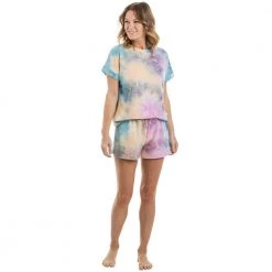Katydid Fuchsia, Teal, And Yellow Tie Dye Loungewear Set Tie Dye Collection