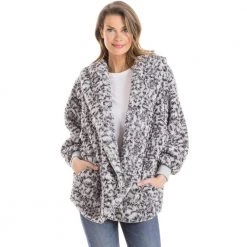 Katydid Fall & Winter Gray Leopard Lightweight BODY WRAP With Hoodie And Pockets